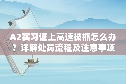 A2實習證上高速被抓怎么辦？詳解處罰流程及注意事項