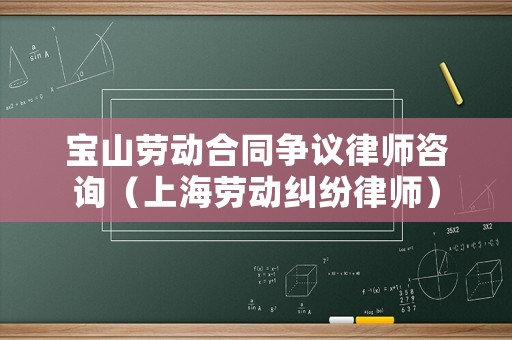 寶山勞動(dòng)合同爭議律師咨詢（上海勞動(dòng)糾紛律師）