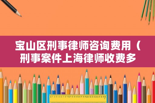 寶山區(qū)刑事律師咨詢費用（刑事案件上海律師收費多少錢）