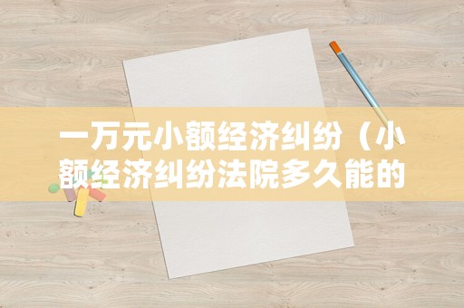 一萬(wàn)元小額經(jīng)濟(jì)糾紛（小額經(jīng)濟(jì)糾紛法院多久能的立案）