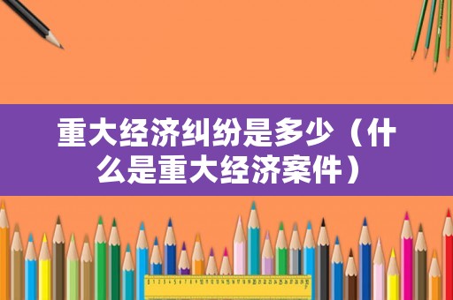 重大經(jīng)濟(jì)糾紛是多少（什么是重大經(jīng)濟(jì)案件）