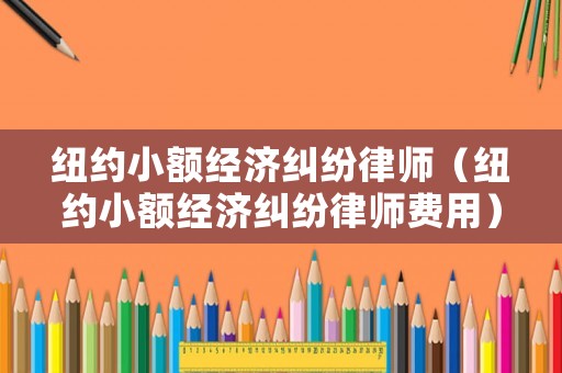 紐約小額經(jīng)濟(jì)糾紛律師（紐約小額經(jīng)濟(jì)糾紛律師費(fèi)用）