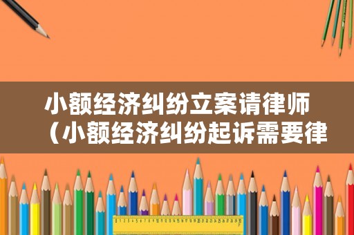 小額經(jīng)濟(jì)糾紛立案請律師（小額經(jīng)濟(jì)糾紛起訴需要律師嗎）