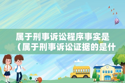 屬于刑事訴訟程序事實(shí)是（屬于刑事訴訟證據(jù)的是什么）