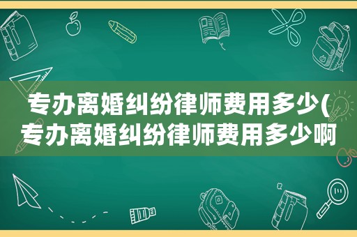 專(zhuān)辦離婚糾紛律師費(fèi)用多少(專(zhuān)辦離婚糾紛律師費(fèi)用多少啊)