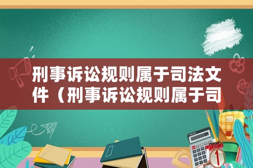 刑事訴訟規(guī)則屬于司法文件（刑事訴訟規(guī)則屬于司法文件嘛）