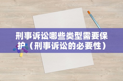 刑事訴訟哪些類型需要保護（刑事訴訟的必要性）