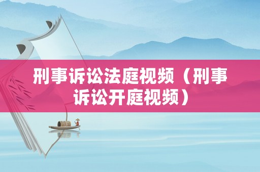 刑事訴訟法庭視頻（刑事訴訟開庭視頻）