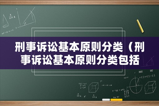 刑事訴訟基本原則分類（刑事訴訟基本原則分類包括）