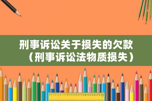 刑事訴訟關(guān)于損失的欠款（刑事訴訟法物質(zhì)損失）