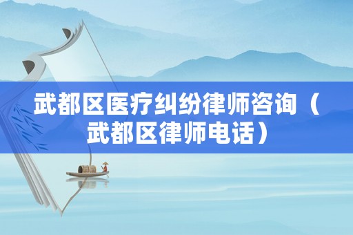 武都區(qū)醫(yī)療糾紛律師咨詢（武都區(qū)律師電話）
