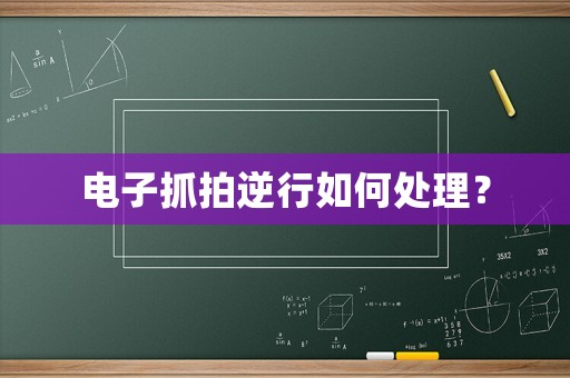 電子抓拍逆行如何處理？