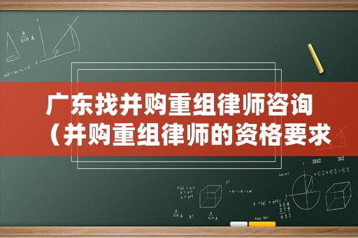 廣東找并購重組律師咨詢（并購重組律師的資格要求）