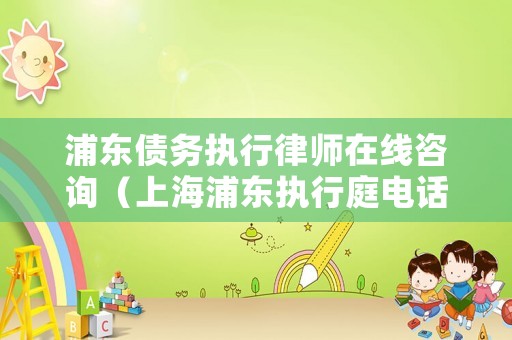 浦東債務執(zhí)行律師在線咨詢（上海浦東執(zhí)行庭電話）