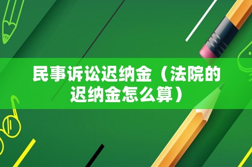 民事訴訟遲納金（法院的遲納金怎么算）