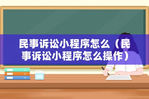 民事訴訟小程序怎么（民事訴訟小程序怎么操作）