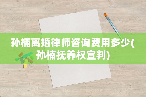 孫楠離婚律師咨詢費用多少(孫楠撫養(yǎng)權(quán)宣判)