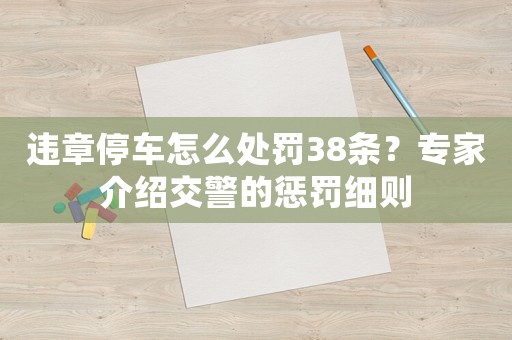 違章停車怎么處罰38條？專家介紹交警的懲罰細(xì)則