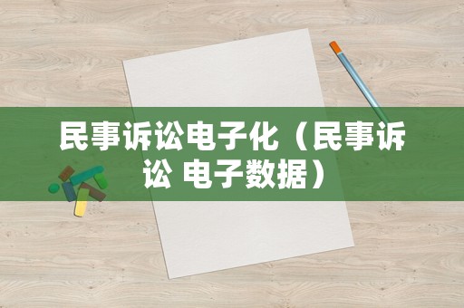 民事訴訟電子化（民事訴訟 電子數(shù)據(jù)）