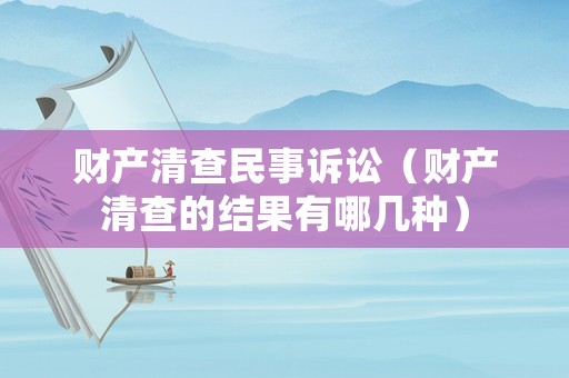 財(cái)產(chǎn)清查民事訴訟（財(cái)產(chǎn)清查的結(jié)果有哪幾種）