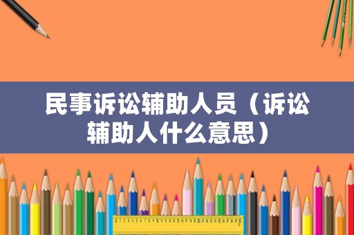 民事訴訟輔助人員（訴訟輔助人什么意思）