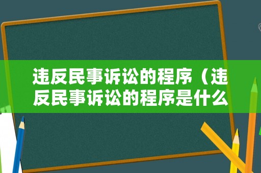 違反民事訴訟的程序（違反民事訴訟的程序是什么）