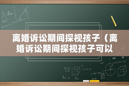 離婚訴訟期間探視孩子（離婚訴訟期間探視孩子可以嗎）