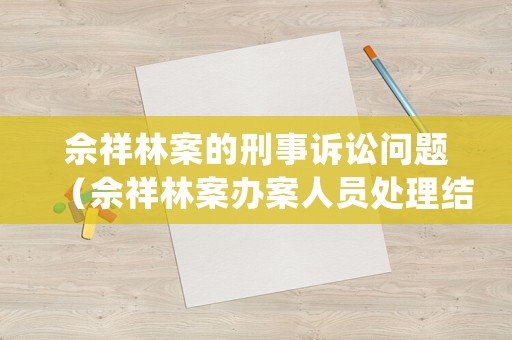 佘祥林案的刑事訴訟問題（佘祥林案辦案人員處理結(jié)果）