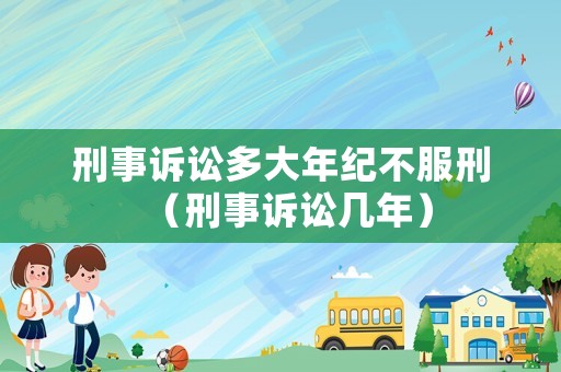 刑事訴訟多大年紀(jì)不服刑（刑事訴訟幾年）