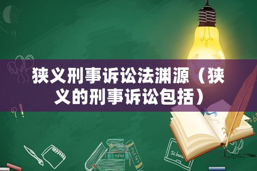 狹義刑事訴訟法淵源（狹義的刑事訴訟包括）