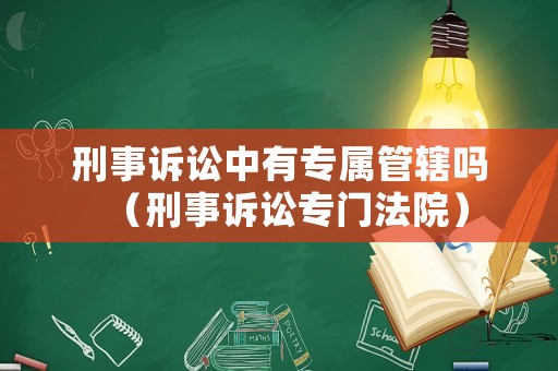 刑事訴訟中有專屬管轄嗎（刑事訴訟專門法院）