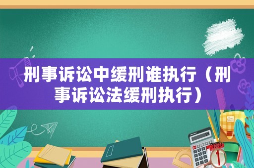 刑事訴訟中緩刑誰(shuí)執(zhí)行（刑事訴訟法緩刑執(zhí)行）