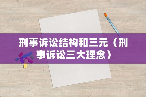 刑事訴訟結(jié)構(gòu)和三元（刑事訴訟三大理念）