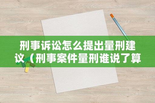 刑事訴訟怎么提出量刑建議（刑事案件量刑誰說了算）