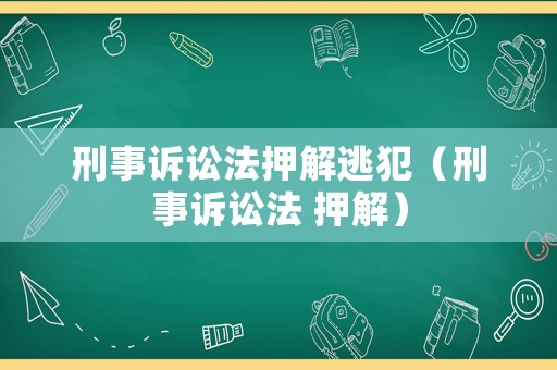刑事訴訟法押解逃犯（刑事訴訟法 押解）