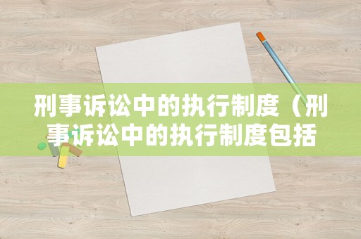 刑事訴訟中的執(zhí)行制度（刑事訴訟中的執(zhí)行制度包括）