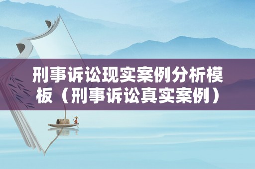 刑事訴訟現(xiàn)實案例分析模板（刑事訴訟真實案例）