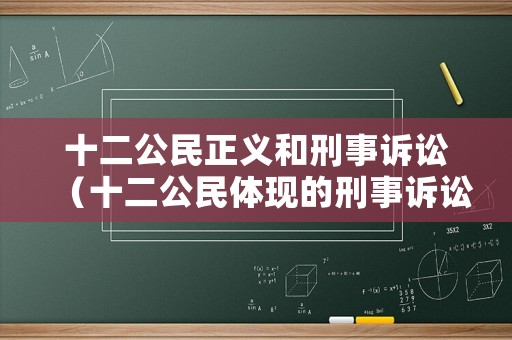 十二公民正義和刑事訴訟（十二公民體現(xiàn)的刑事訴訟法律原則）