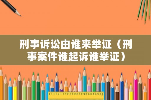刑事訴訟由誰(shuí)來(lái)舉證（刑事案件誰(shuí)起訴誰(shuí)舉證）