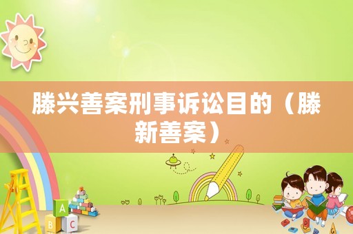 滕興善案刑事訴訟目的（滕新善案）