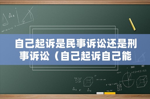 自己起訴是民事訴訟還是刑事訴訟（自己起訴自己能立案嗎）