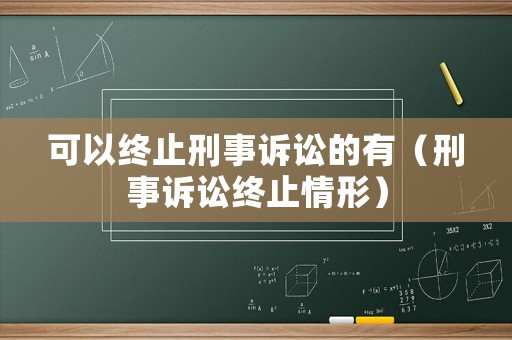 可以終止刑事訴訟的有（刑事訴訟終止情形）