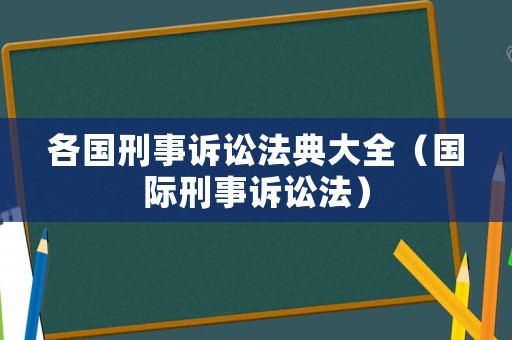 各國刑事訴訟法典大全（國際刑事訴訟法）