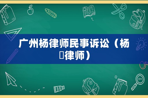 廣州楊律師民事訴訟（楊琎律師）