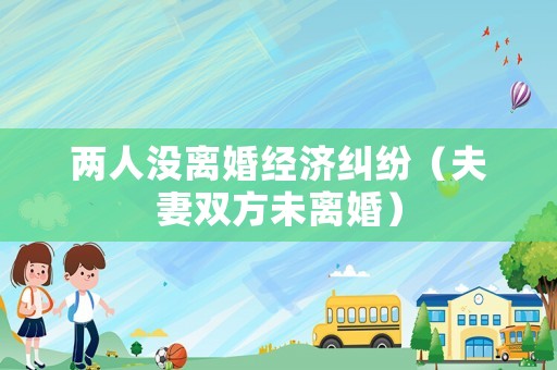 兩人沒離婚經(jīng)濟(jì)糾紛（夫妻雙方未離婚）