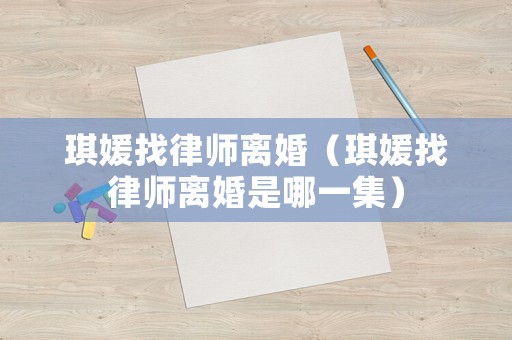 琪媛找律師離婚（琪媛找律師離婚是哪一集）