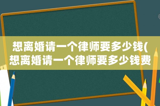 想離婚請(qǐng)一個(gè)律師要多少錢(qián)(想離婚請(qǐng)一個(gè)律師要多少錢(qián)費(fèi)用)
