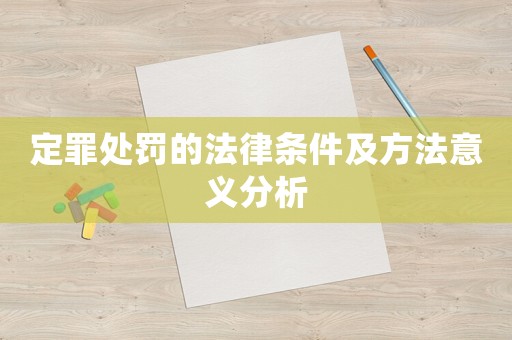 定罪處罰的法律條件及方法意義分析