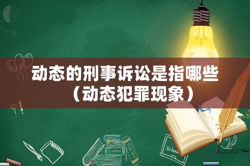 動態(tài)的刑事訴訟是指哪些（動態(tài)犯罪現象）