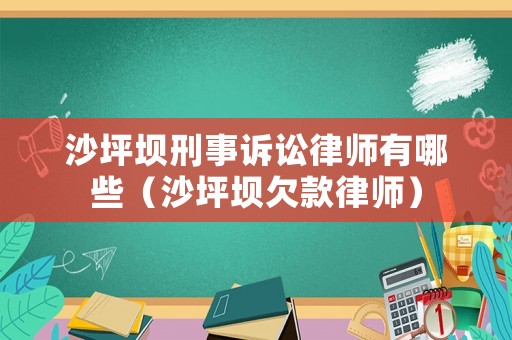 沙坪壩刑事訴訟律師有哪些（沙坪壩欠款律師）